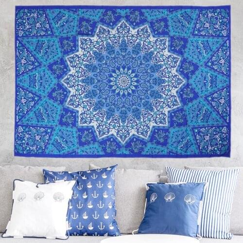 Large Mandala Indian Tapestry Wall Hanging Bohemian Beach Mat Polyester Thin Blanket Yoga Shawl Mat tapestry Blanket 210X150cm