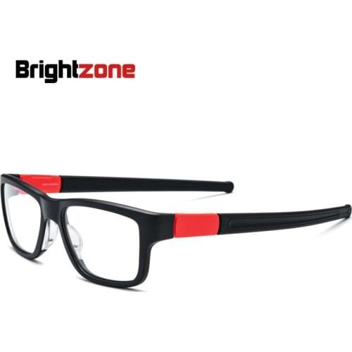 Brightzone Tr90 Motion Frame Outdoors Cycling Myopia Glasses Non-slip Nose Men Black Square Eyewear Nerd Eyeglasses Prescription