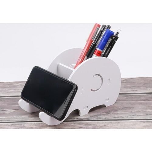 C90C Creative Elephant-shaped Pen Holder Cartoon Whale-shaped Students Stationery Storage Holder Large Capacity Office Supply