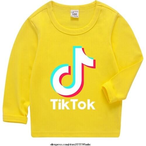 Tik Tok Kids T-shirts 100% Cotton Tik Tok Baby Boys Girls Long Sleeve Tops Child Autumn Sweatshirt Boys Girls Clothes