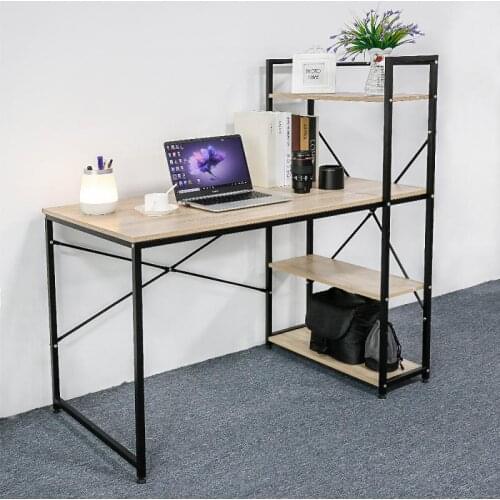 Office Table Desk Modern Office Desk Computer Table With Book Holder Laptop Study Table Metal Frame Home Office Workstation