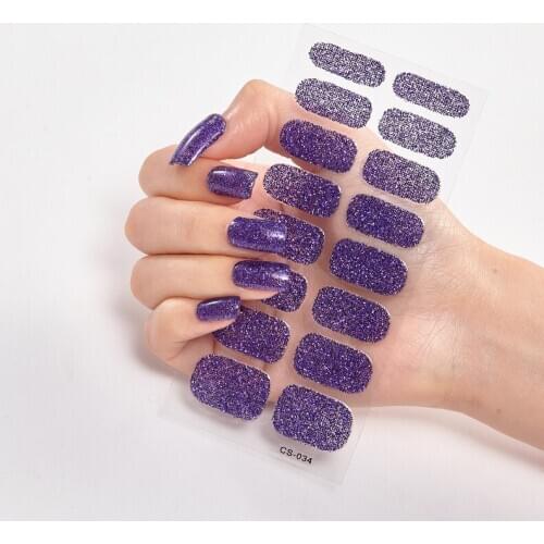 Nails Art Decoration Glitter Series Powder Sequins Decals Plain Stickers Nails Sticker Designer Nail Strips Women Nail Designs