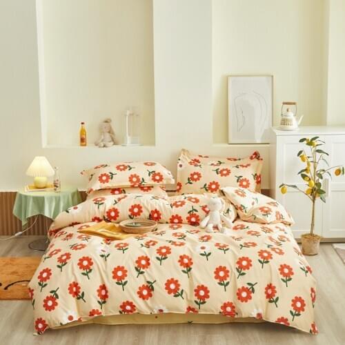 Pastoral Bedding set,220x240 Duvet Cover Set With Pillowcase, 200x230 Quilt Cover,Red Flowers King Size Blanket Cover