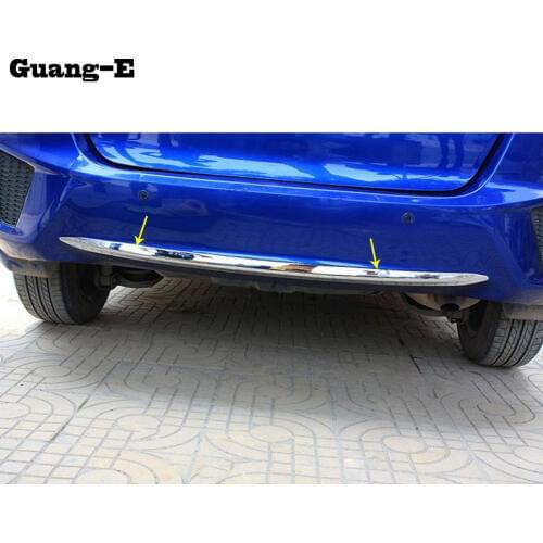 Car Body Cover Protection Bumper ABS Chrome Trim Rear Back Tail Bottom Hoods Parts 1pcs For Honda Fit Jazz 2014 2015 2016 2017