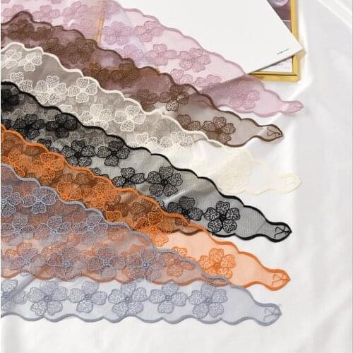Summer Head Scarf Embroidered Wrap Shawl Transparent Lace Triangle Flowers Print Bandana Long Scarves Women Scarf Foulard 2021