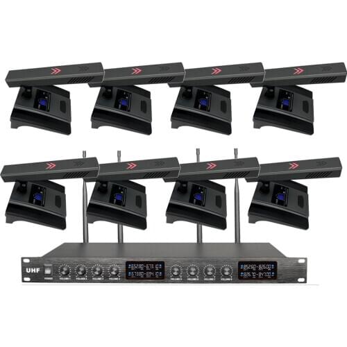 MiCWL S800 High Qulity 8 Channel UHF Wireless 8 Desktop Gooseneck Microphones Conference System Good Square Tube Mic Microfone