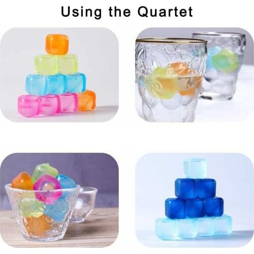 Reusable Ice Cubes Colorful Chilling Squares Stones Filled With Pure Water Non Diluting Ice Cubes For Drinks