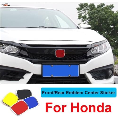 Sivlery/Red H Logo Decal for CRV Civic Accord CITY Fit Pilot Crossroad Auto Car Front Hood Rear Trunk Boot Emblem Badge Covers