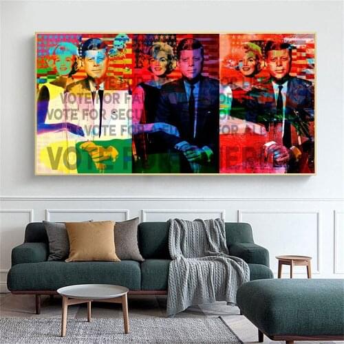 Modern Abstract Colors Wall Posters and Prints on Canvas Painting Kennedys Picture for Living Room Cuadros Home Decoration