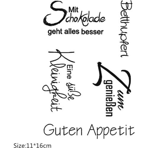 German Clear Stamps Scrapbooking/Sentiment Stamps Fairy Rubber New 2019 Card Making Bullet Journal Text Words Sweet Stamp 607