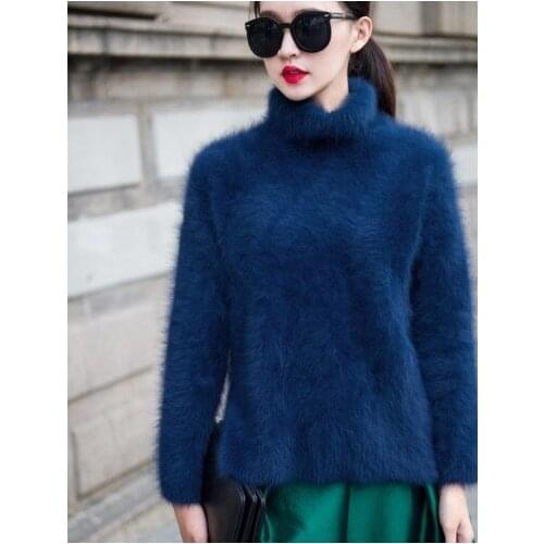 Mink cashmere sweater women long cashmere pullovers knitted pure mink jacket Customized color free shipping S43