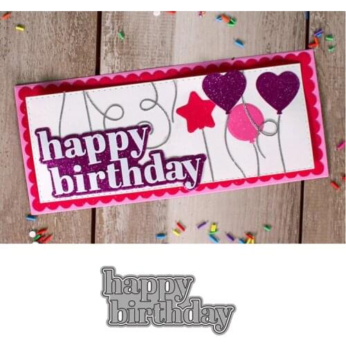 New Happy Birthday New 2021 Metal Cutting Dies for Scrapbooking Mold Cut Stencil Handmade Tools DIY Card Make Mould Model Craft