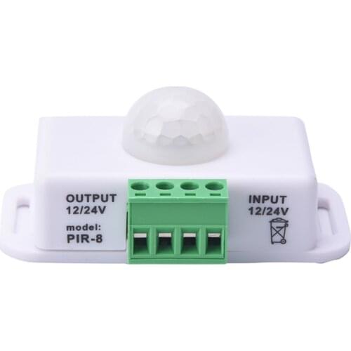 NEW DC 12V/24V 8A Body Infrared PIR Motion Sensor Switch For LED Light Strip Automatic Highly Sensitive Light Switch Whosesale