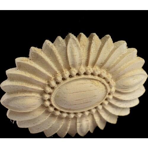 Simple Retro Vintage Wood Carved Decal Corner Onlay Applique Frame Furniture Wall Unpainted for Home Cabinet Door Decor Craft