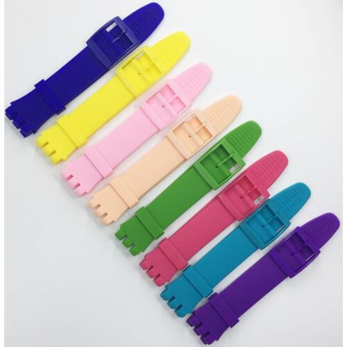 MR NENG Replacement watchband watch band strap for Swatch strap 16 17 19 20mm Wrist Belt Bracelet Black Blue Pink Green