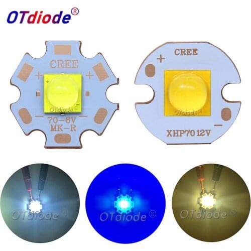 7070 20W 3V6V12V Led replace Cree XHP70.2 XHP50.2 Diode Emitter Cool Warm White Blue for Flashlight lamp bike head motorcycle