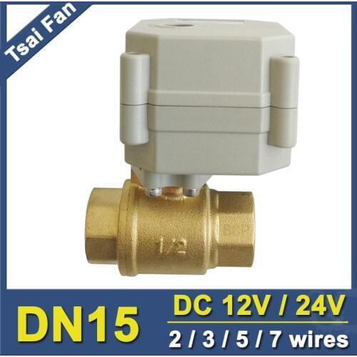 TF15-B2-C 2/3/5/7 Wires BSP/NPT 1/2'' Full Port (DN15) Electric Motorized Valve With Signal Feedback For HVAC Water control