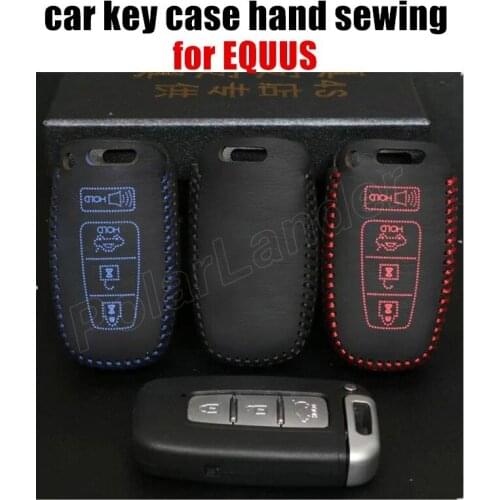 Only Red car key cover car styling fit for HYUNDAI EQUUS car key case Hand sewing car styling Genuine quality leather