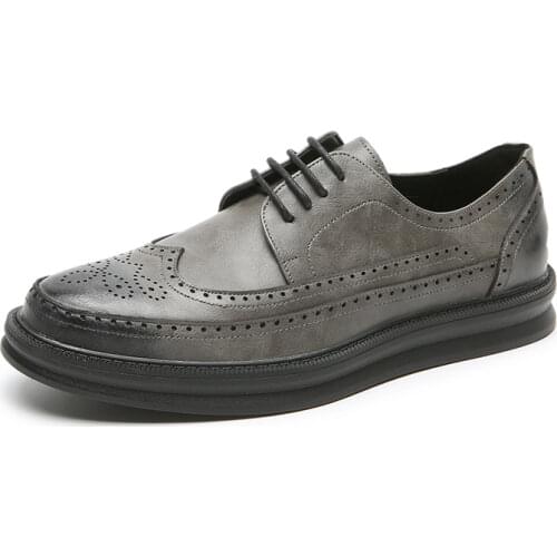 2021 White Oxford Shoes Brogue Men Leather Formal Dress Shoes Man Comfortable Office Party Footwear