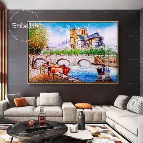 Embelish 1 Pieces Watercolor Landscape Wall Art Posters For Living Room Street Paris View Pictures Home Decor Canvas Paintings