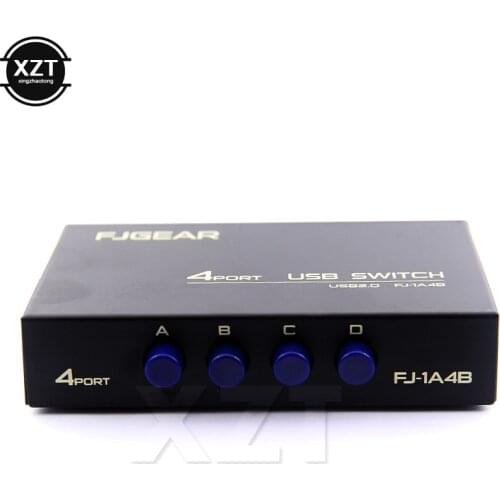 1PCS USB 2.0 Switcher Selector Box 4 Ports Hub Sharing Switch Adapter computer For PC Scanner Printer 4 In 1 Out Sharing high
