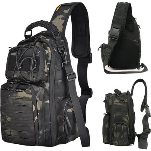 Military Tactical Chest Bags Sling Shoulder Bag Travel Backpack Molle Waterproof Hiking Camping Pack Hunting Camouflage Army Bag