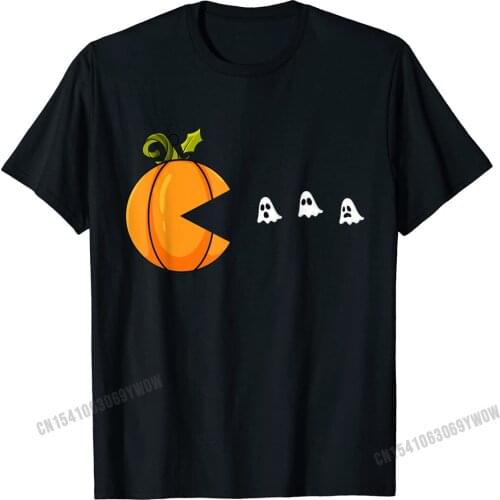 Halloween Pumpkin Eating Ghosts Funny Boys Women T-Shirt Camisas Men Camisa Tops Tees For Men Plain Cotton T Shirts Printing