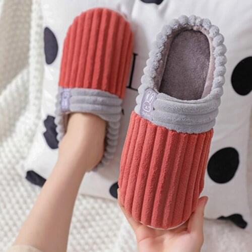 2021 Winter Slippers Women Warm Soft Women Home Slipper For Ladies Non-Slip Women Indoor Fur Slippers Plush Shoes Men Flat Shoes