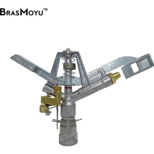 BRASMOYU 1PC 1 Inch (32mm) Female Zinc Alloy Rotating Drive Sprinklers Copper Nozzle Irrigation Mountain Gardens Side Slope