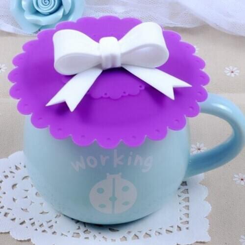 1pc Cup lid Butterfly Knot Anti-Dust Silicone Lids for Tea Cup Cup Seal Reusable Glass Mugs Cover Drinkware Parts