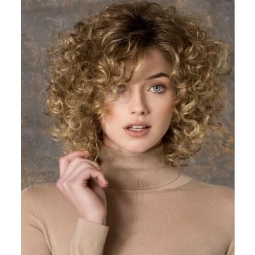 130% Density High Quality Medium Ombre Curly 100% Human Hair Wigs Lace Front Wig With Body Hair 10 Inch