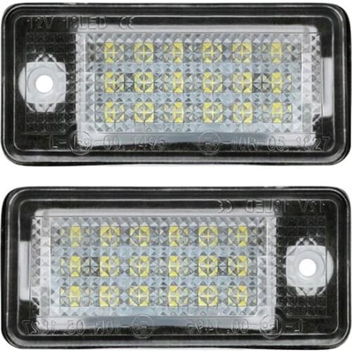 2Pcs LED Car License Plate Light Number Lights For Audi A3 Cabrilolet A4 S4 RS4 B7 A5 8F A6 C6 A8 S8 Q7 4L Canbus Error Free