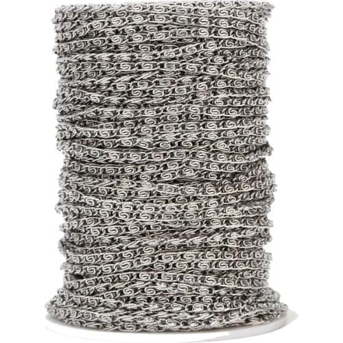 5 Meters Stainless Steel 2.5mm Width Chain Polished Rolo Curb Link Chains For DIY Jewelry Necklaces Making Findings High Quality