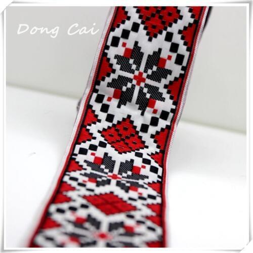 5CM*5yards/lot National computer webbing Stitching lace curtain decoration Spell color carpet with a ribbon embroidered belt