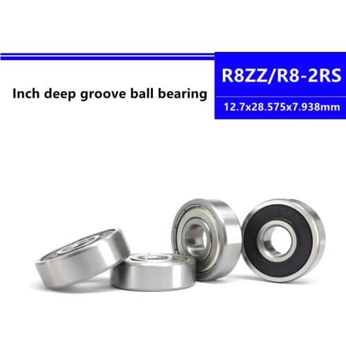 50pcs R8ZZ R8-2RS 1/2" x 1 1/8" x 5/16" inch R8Z R8-2Z R8RS R8 inch deep groove ball bearings 12.7 x 28.575 x 7.938 mm