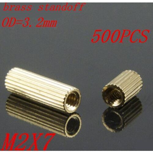 500pcs M2 x 7 M2*7mm brass standoff round spacer female to female thread