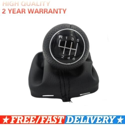 Free Shipping Car Gear Shift Knob 5 6 Gear With Leather Boot Gaitor for Audi A3 S3 2001 2002 2003 diameter 13mm