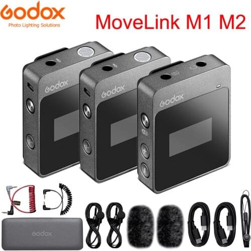 Godox MoveLink M1 M2 Wireless Microphone System 2.4GHz Transmitter / Receiver Lavalier Mic for Phone DSLR vs Comica BoomX SYNCO