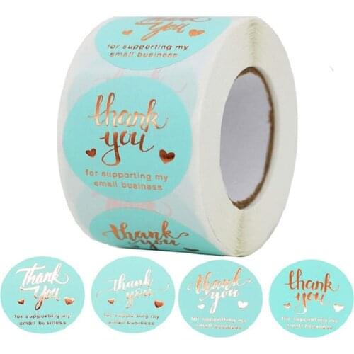 Thank You for Supporting My Small Business Kraft Stickers with Gold Foil round labels sticker for small shop handmade sticker