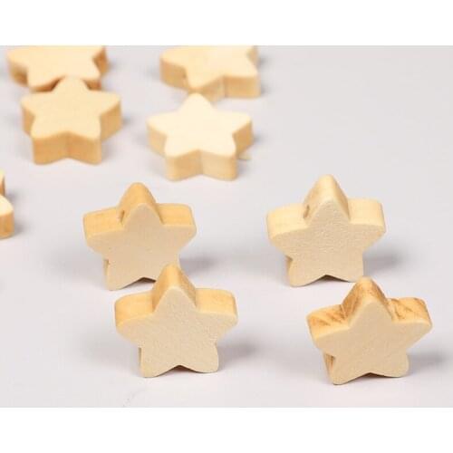 50Pcs New Natural Pentagram Wooden Beads Loose Spacer Beads For DIY Necklace Bracelet Making Fashion Craft Jewelry Accessories