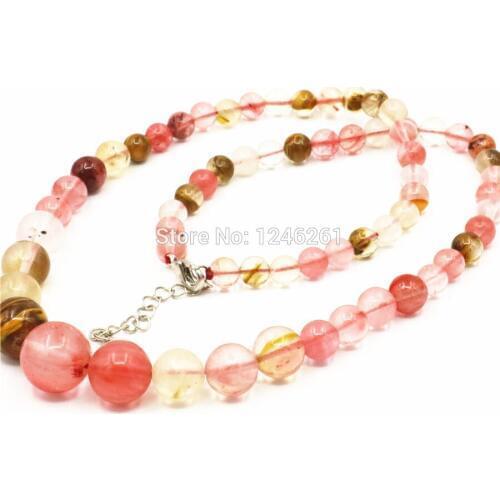 6-14mm Hot Sale Fashion Jewelry Making Watermelon Tourmaline Tower Necklace Chain For Women Girls DIY Christmas Gifts Wholesale