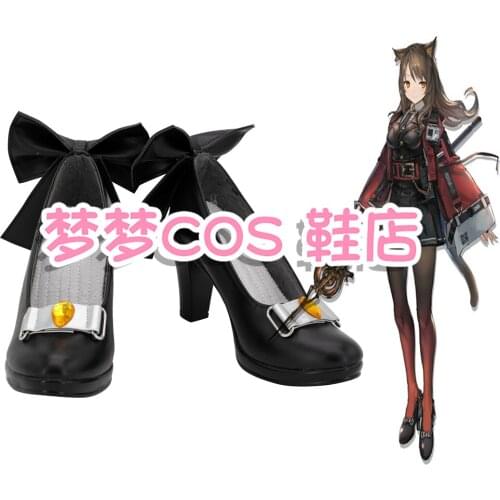 Anime Arknights Skyfire Black Cosplay Shoes Cosplay Long Boots Leather Custom Made For Party Halloween