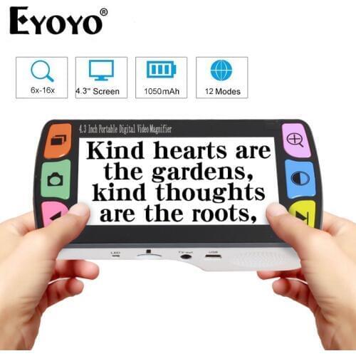 Eyoyo FD43 4.3" digital magnifier 6x-16x lupa electronica loupe electronique electronic video magnifier reading for low vision