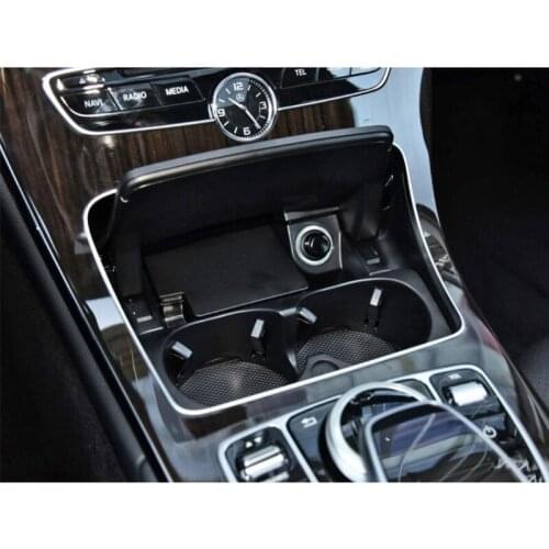 For W205 W253 W447 Center Console Cup Holder Mini Trash Can Storage Car Accessories Bottle Coffee Mug Cup Black