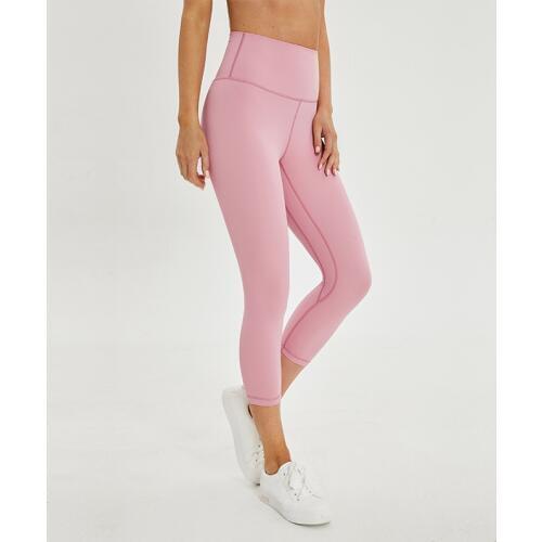 Stretchy High Waist Gym Sport Tights Soft Female Athletic Fitness Capri Leggings Women Internal Pocket Cropped Yoga Pants Women