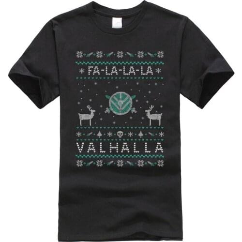 Fa la VALHALLA ugly sweater Retro Young Tshirts Hip Hop Custom Premium Cotton Tops & Tees Harajuku Normal Tees