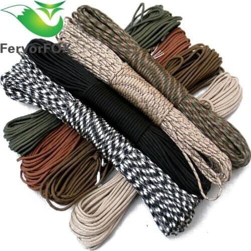 FervorFOX Paracord 550 Parachute Cord Lanyard Rope Mil Spec Type III 7 Strand 10-30Meters Climbing Camping survival equipment