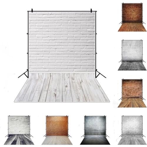 Gray White Backgrounds For Photography Brick Wall Wood Floor Baby Child Food Photozone Photo Backdrop Props Digital Photo Studio