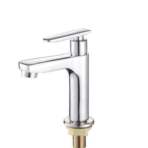 G1/2 New Brass Basin Faucet Counter Basin Single Cold Tap Balcony Bathroom Single Hole Quick Opening Bibcock