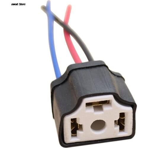 H4 9003 Ceramic Wire Wiring Car Head Light Bulb Lamp Harness Socket Plug